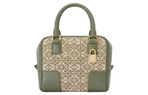 LOEWE Amazona Anagram Jacquard With Calfskin Handbag, Shoulder Bag, Crossbody Bag Regular Women's Green/Avocado Green