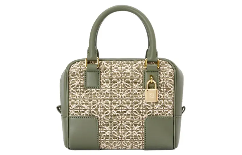 LOEWE Amazona Anagram Jacquard With Calfskin Handbag, Shoulder Bag, Crossbody Bag Regular Women's Green/Avocado Green
