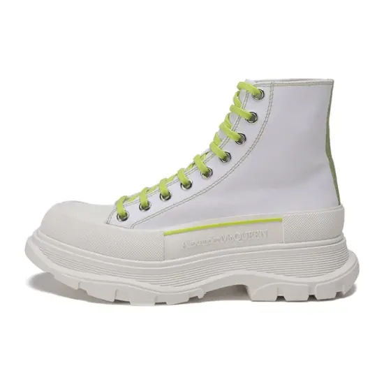 Alexander McQueen Tread Slick Ankle Boots Men White
