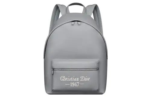 DIOR Cow Leather Backpack Men's Gray
