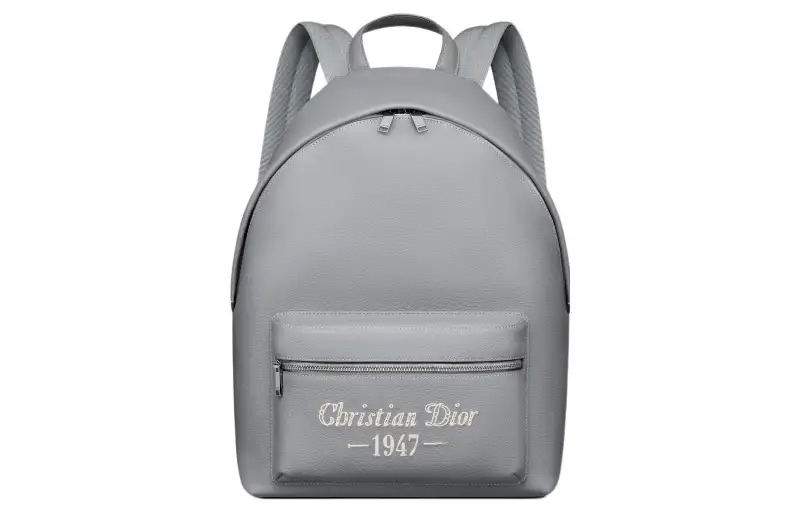DIOR Cow Leather Backpack Men's Gray