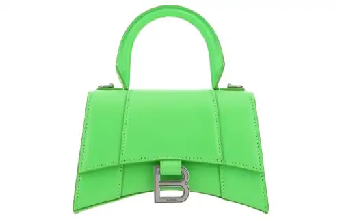 Balenciaga Hourglass Cow Leather Portable Crossbody Bag, Shoulder Bag Regular Women's Green