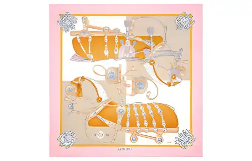 HERMES Carre Scarves Women's Pink