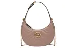 GUCCI Leather Crescent Bag Shoulder Bag Women's Leather Pink