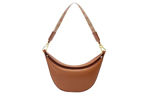 LOEWE Satin Calfskin With Jacquard Fabric Shoulder Bag Women's Brown