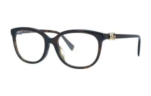 GUCCI Plate Irregular Shape Prescription Glasses Unisex Tortoiseshell