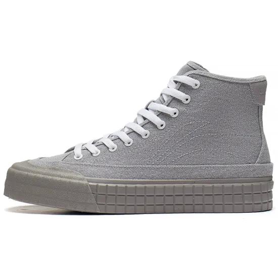LINING Canvas Shoes Men High-Top Snow Gray