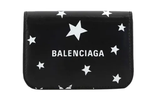 Balenciaga Cow Leather Wallet Regular Women's Black
