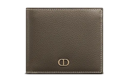 DIOR Grained Calfskin Wallet Men's Ebony Black