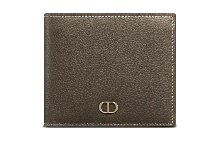 DIOR Grained Calfskin Wallet Men's Ebony Black