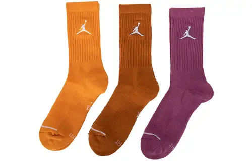 Jordan Basketball breathable sports purple brown orange knee socks, with your logo imprint, mid-length