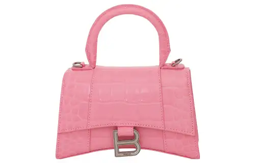 Balenciaga Hourglass Xs Logo Plaque Tote Bag