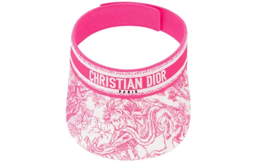 DIOR Cotton, Polyester, Polyurethane Sun Protection Hats Women's Neon Pink