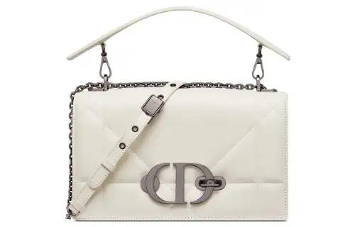 DIOR 30 Montaigne Lambskin Box Bag, Shoulder Bag, Crossbody Bag, Handbag Regular Women's White
