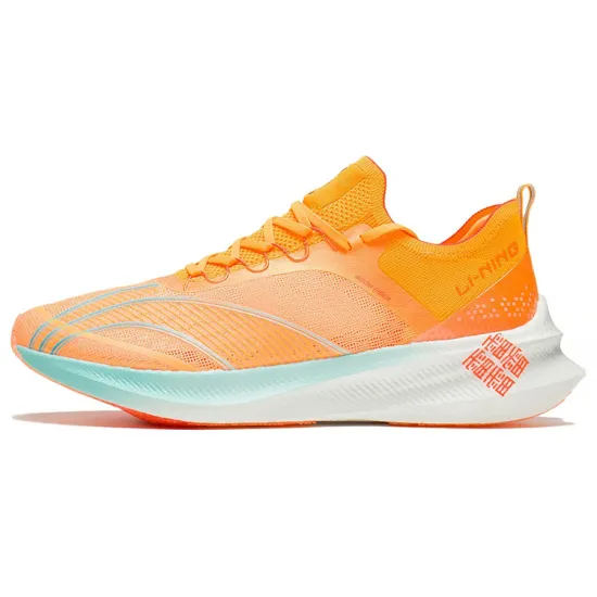 LiNing Feidian Challenger Breathable And Resilient Low Top Running Shoes Men's Fluorescent Mango Orange