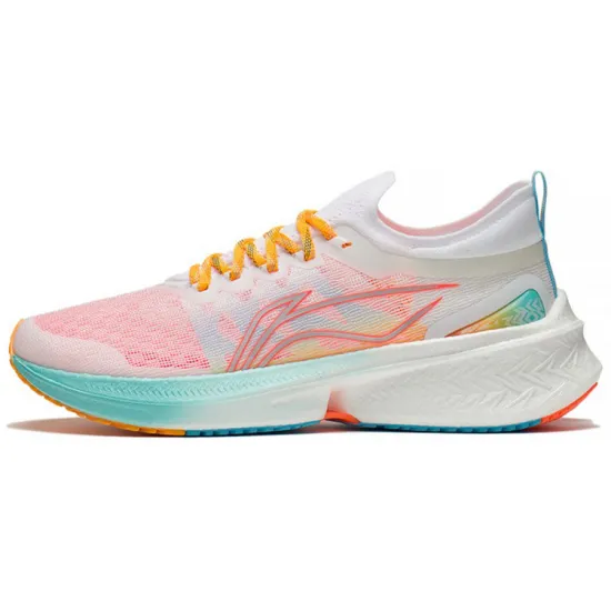 LINING Feidian Discovery Running Shoes Men Low-Top Standard White/Pink Blue