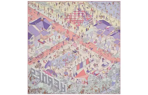 HERMES Silk Scarves Women's Purple