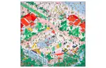 HERMES Scarves Women's Rose Pink/Green/Carmine
