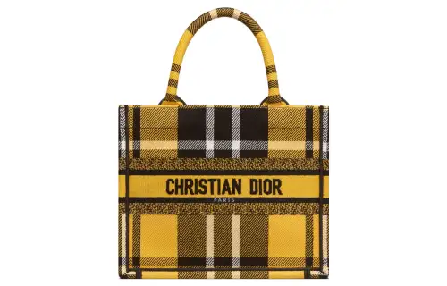 DIOR BookTote Embroidery Tote Bag, Shopping Bag, Shoulder Bag, Handbag Small Women's Black/Yellow