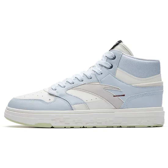 ANTA Street Play Series Skateboard Shoes Men Mid-Top Wheat Gray/Ivory White/One Degree Gray