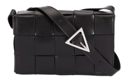 Bottega Veneta Cassette Intreccio Crossbody Bag Black/Parakeet