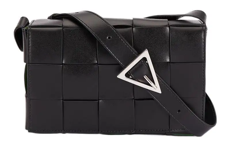 Bottega Veneta Cassette Intreccio Crossbody Bag Black/Parakeet