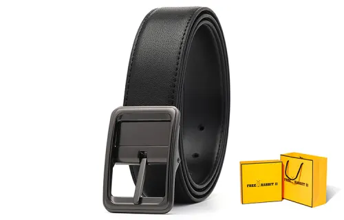 FREE RABBITⅡ Casual Cow Leather Belt With Interlocking Buckle Leather Belts Men's
