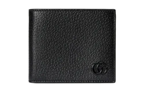 GUCCI Logo Plaque Bi Fold Wallet