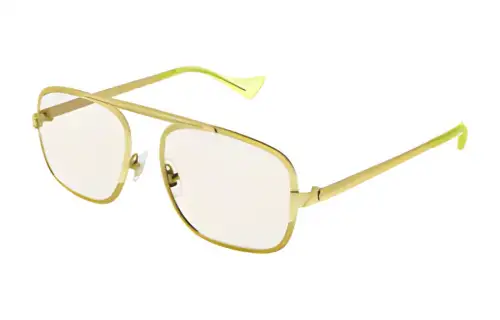GUCCI Minimalist Style Metal Irregular Shape Prescription Glasses Unisex Gold