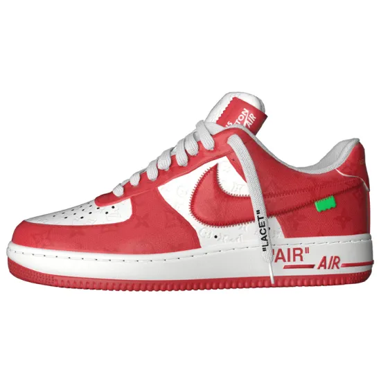 LOUIS VUITTON Nike Air Force 1 Low By Virgil Abloh White Red