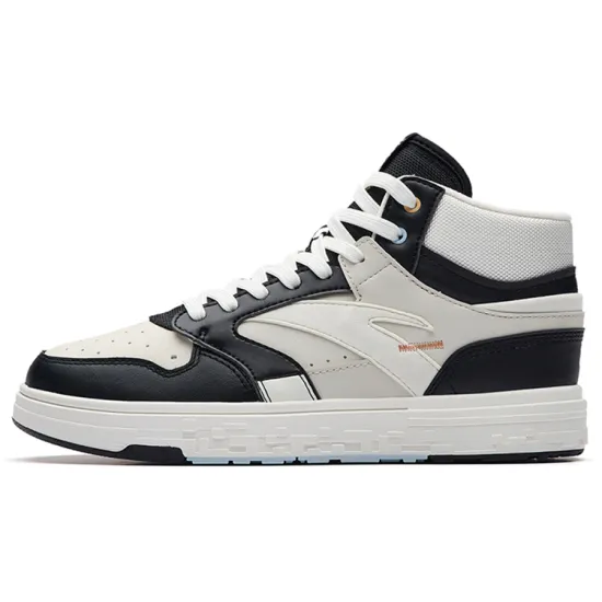 ANTA Street Play Series Skateboard Shoes Women's High-Top Black/Mud Gray