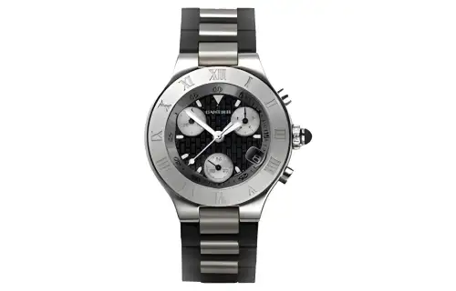 CARTIER Quartz Movement Men's Watches Watch 36.4mm Gray Dial Stainless Steel Case