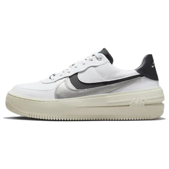 Nike Air Force 1 PLT.AF.ORM White Metallic Silver Black Women's