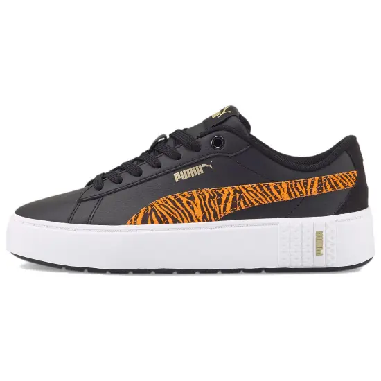 PUMA Platform Skateboarding Shoes Women's Low-top Black/White/Orange