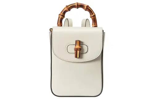 GUCCI Bamboo 1947 Leather Backpack Mini Women's White