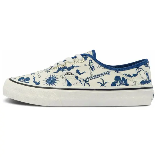 Vans Authentic Skateboarding Shoes Unisex Low-top Beige/Blue