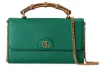 GUCCI Diana Leather Handbag, Shoulder Bag, Crossbody Bag Small Women's Green