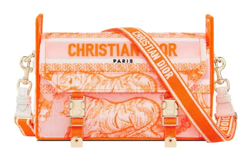 DIOR DiorCamp Canvas Bag, Messenger Bag, Shoulder Bag, Crossbody Bag Small Neon Orange