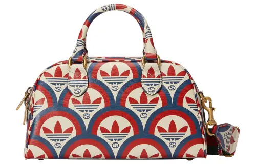 GUCCI Adidas Collaboration GUCCI X ADIDAS Leather Travel Bag Shoulder Bag Crossbody Bag Handbag Mini Women's Red/Blue