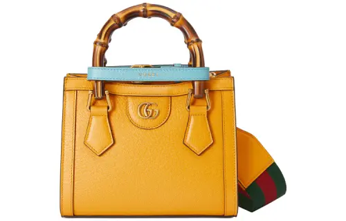 GUCCI Diana Leather Tote Bag, Shopping Bag, Handbag Mini Women's Orange