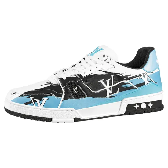 LOUIS VUITTON Lv Trainers 'White Black Blue'