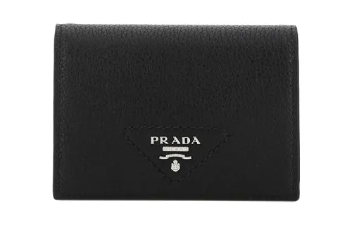 PRADA Leather Wallet Women's Black