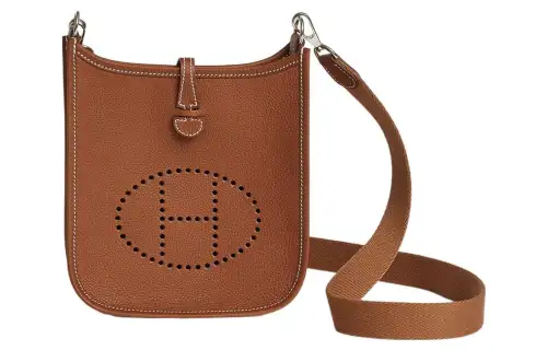 HERMES Evelyne Barenia Faubourg Calfskin Crossbody Bag, Shoulder Bag 16 Women's Gold Brown