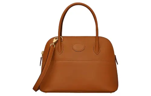 HERMES Bolide Swift Calfskin Bowling Bag, Handbag Women's 37 Gold Brown