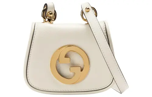 GUCCI Leather Saddle Bag, Card Holder, Shoulder Bag, Crossbody Bag Extra Mini Men's White