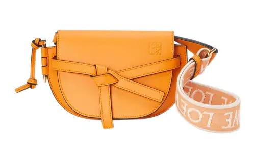 LOEWE Mini Gate Dual Bag In Soft Calfskin And Jacquard Mandarin