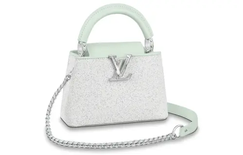 LOUIS VUITTON Capucines Cow Leather Kapsyn Shoulder Bag, Crossbody Bag, Handbag Mini Women's White
