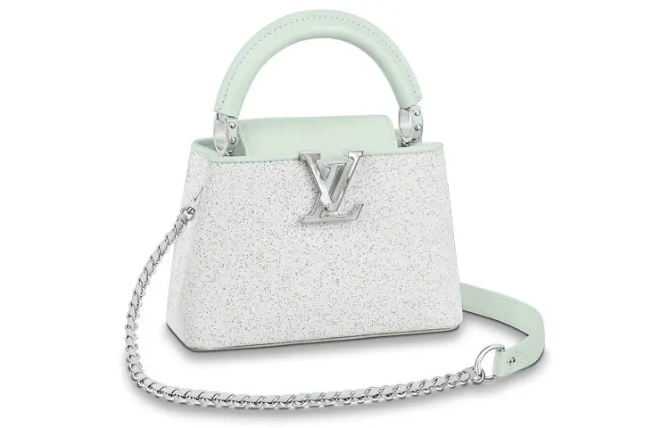 LOUIS VUITTON Capucines Cow Leather Kapsyn Shoulder Bag, Crossbody Bag, Handbag Mini Women's White