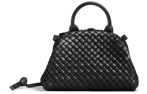 Bottega Veneta Handle Padded Intreccio Top Handle Mini Black