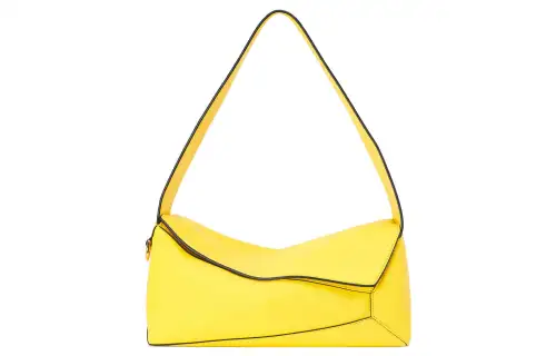 LOEWE Puzzle Hobo Calfskin Hobo Bag Handbag Regular Women's Lemon